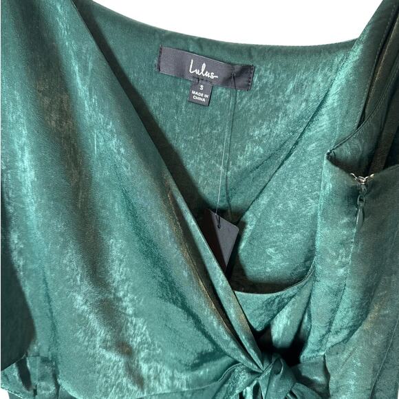 Lulu's Green Wrap Dress S - Picture 5 of 8